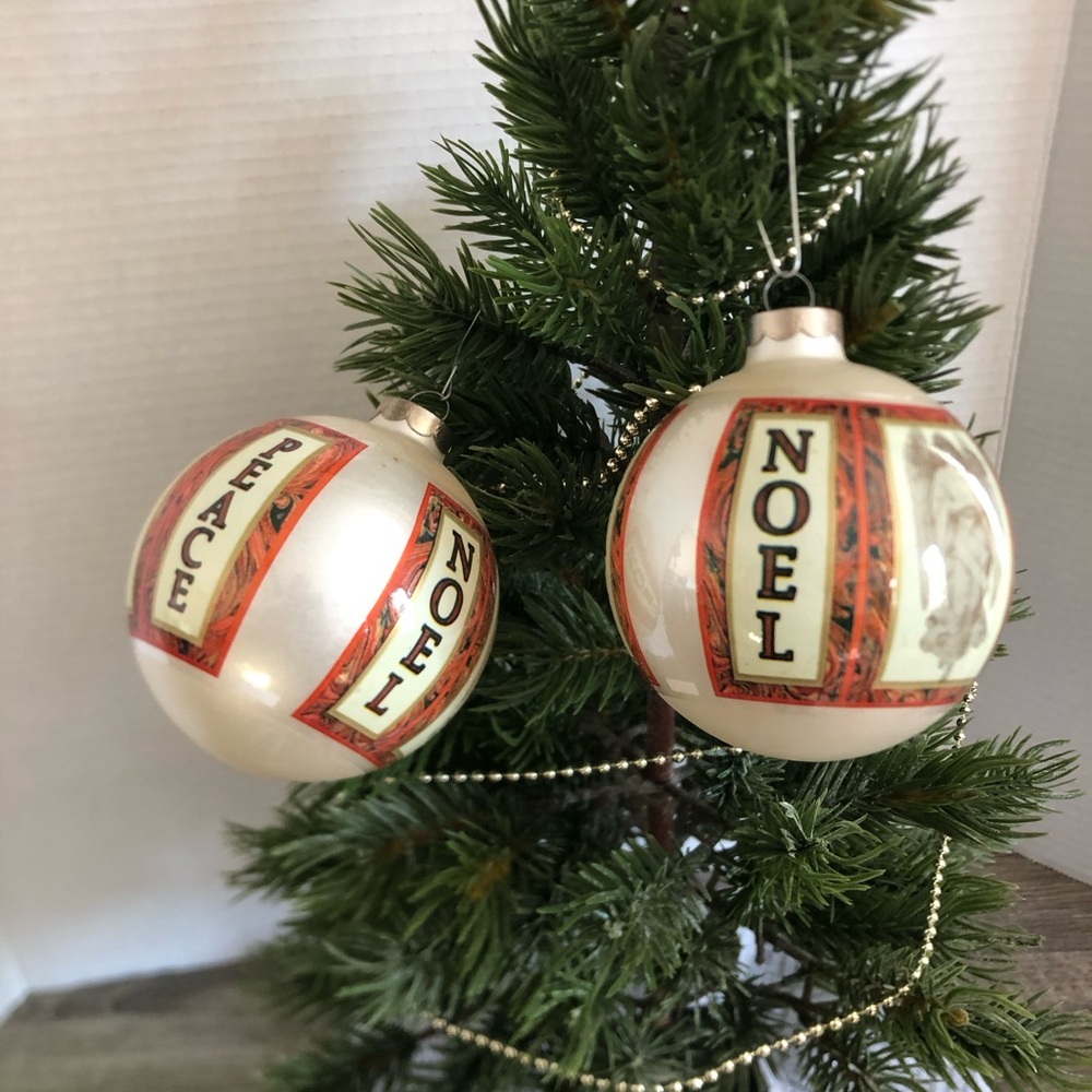 Vtg Holiday Ornaments - Peace Noel Angels